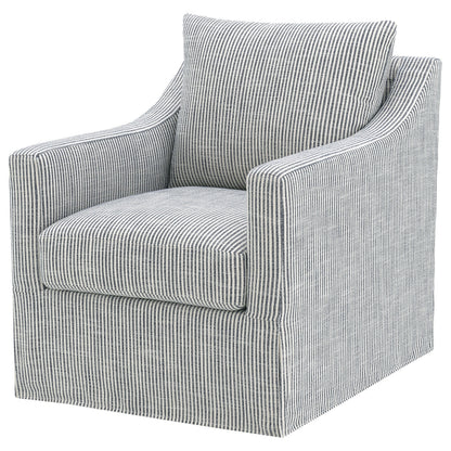 Sillón giratorio con brazos inclinados tapizado de invierno, color beige