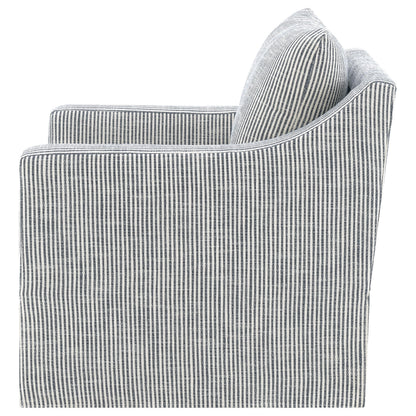 Sillón giratorio con brazos inclinados tapizado de invierno, color beige