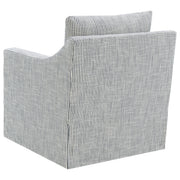 Sillón giratorio con brazos inclinados tapizado de invierno, color beige