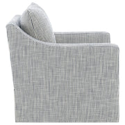 Sillón giratorio con brazos inclinados tapizado de invierno, color beige