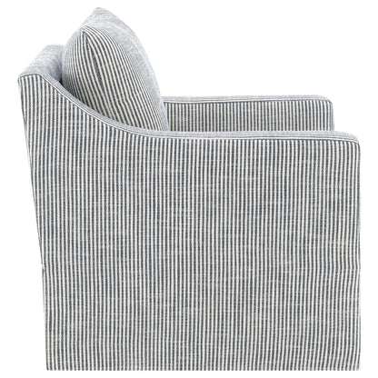 Sillón giratorio con brazos inclinados tapizado de invierno, color beige