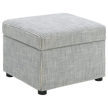 Winter Upholstered Hydraulic Lift Top Storage Ottoman Beige