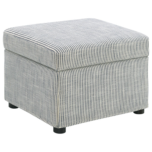 Winter Upholstered Hydraulic Lift Top Storage Ottoman Beige