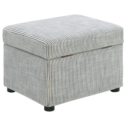 Winter Upholstered Hydraulic Lift Top Storage Ottoman Beige