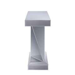 Noralie Glam Rectangular Console Table with Triangular Shape Base