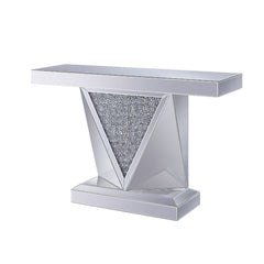 Noralie Glam Rectangular Console Table with Triangular Shape Base