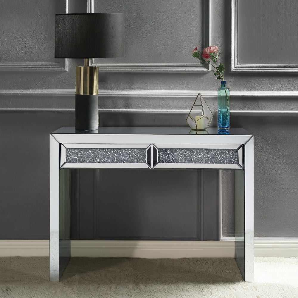 Noralie Console Table - Mirrored & Faux Diamonds (43"W x 18"D x 32"H)