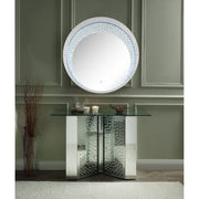 Nysa Glam Rectangular Console Table with V Shape Base
