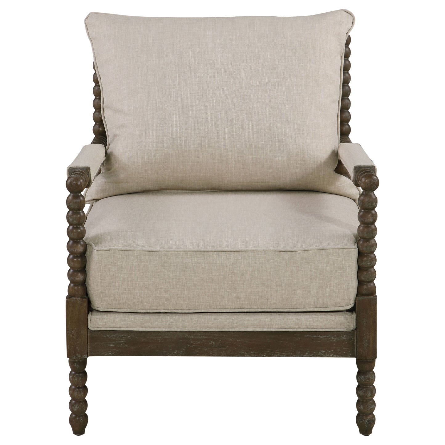 Blanchett Upholstered Bobbin Accent Chair White and Navy