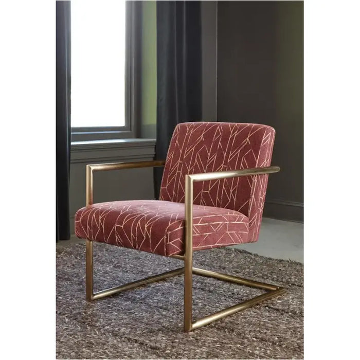 Accent Chair (Wine/Rose Brass)