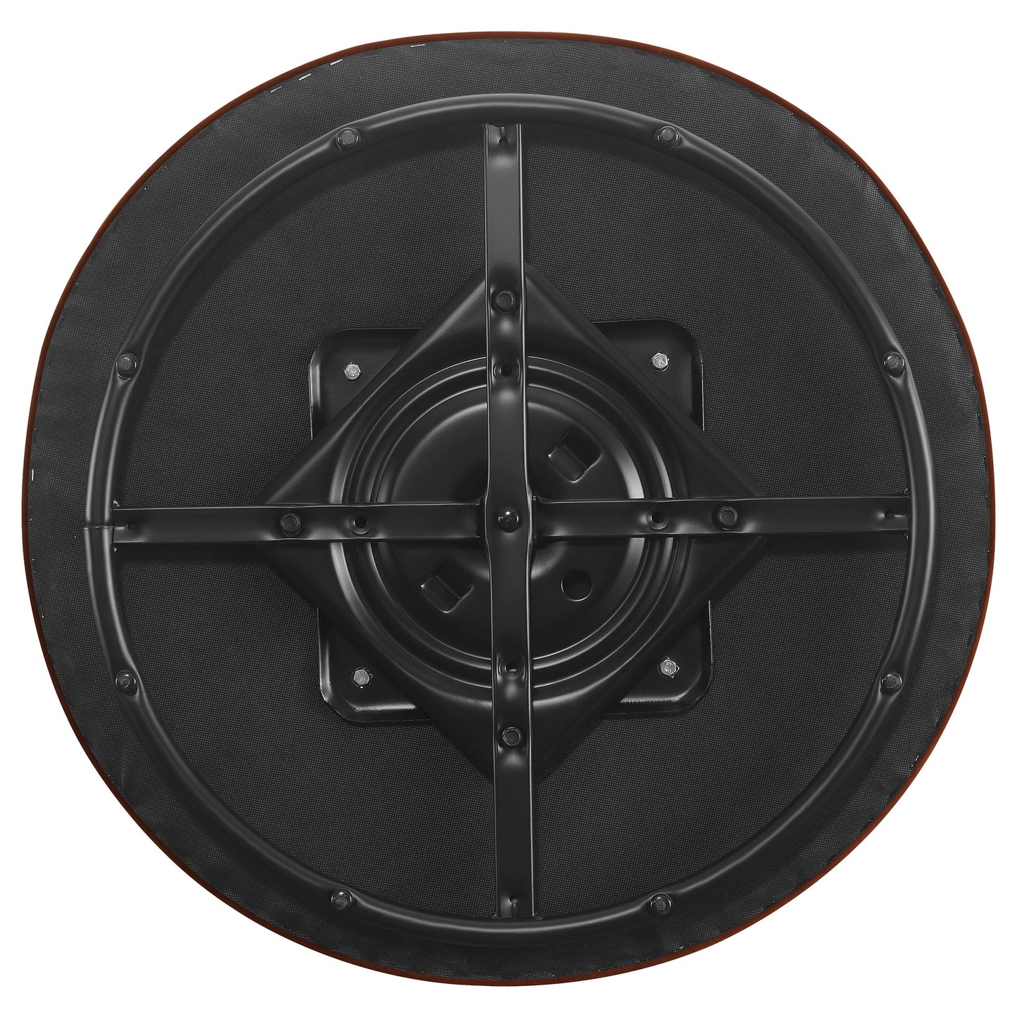 Silla giratoria con respaldo de barril tapizada Joyce, color naranja quemado