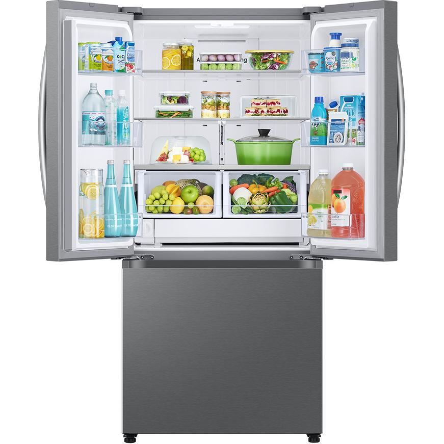  Samsung 33-inch, 25 cu.ft. Bespoke AI 3-Door French Door Refrigerator RF25C5A01SRAA IMAGE 3