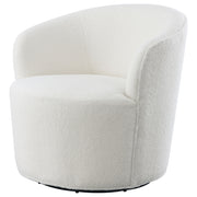 Joyce Upholstered Barrel Back Swivel Chair Burnt Orange