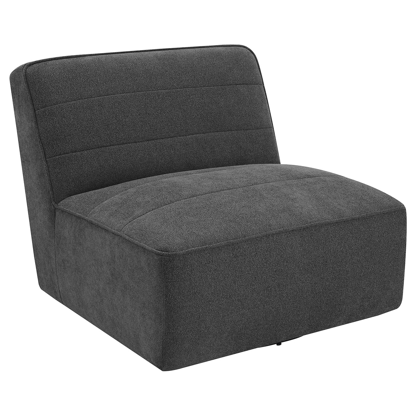 Silla giratoria sin brazos tapizada Cobie color carbón oscuro