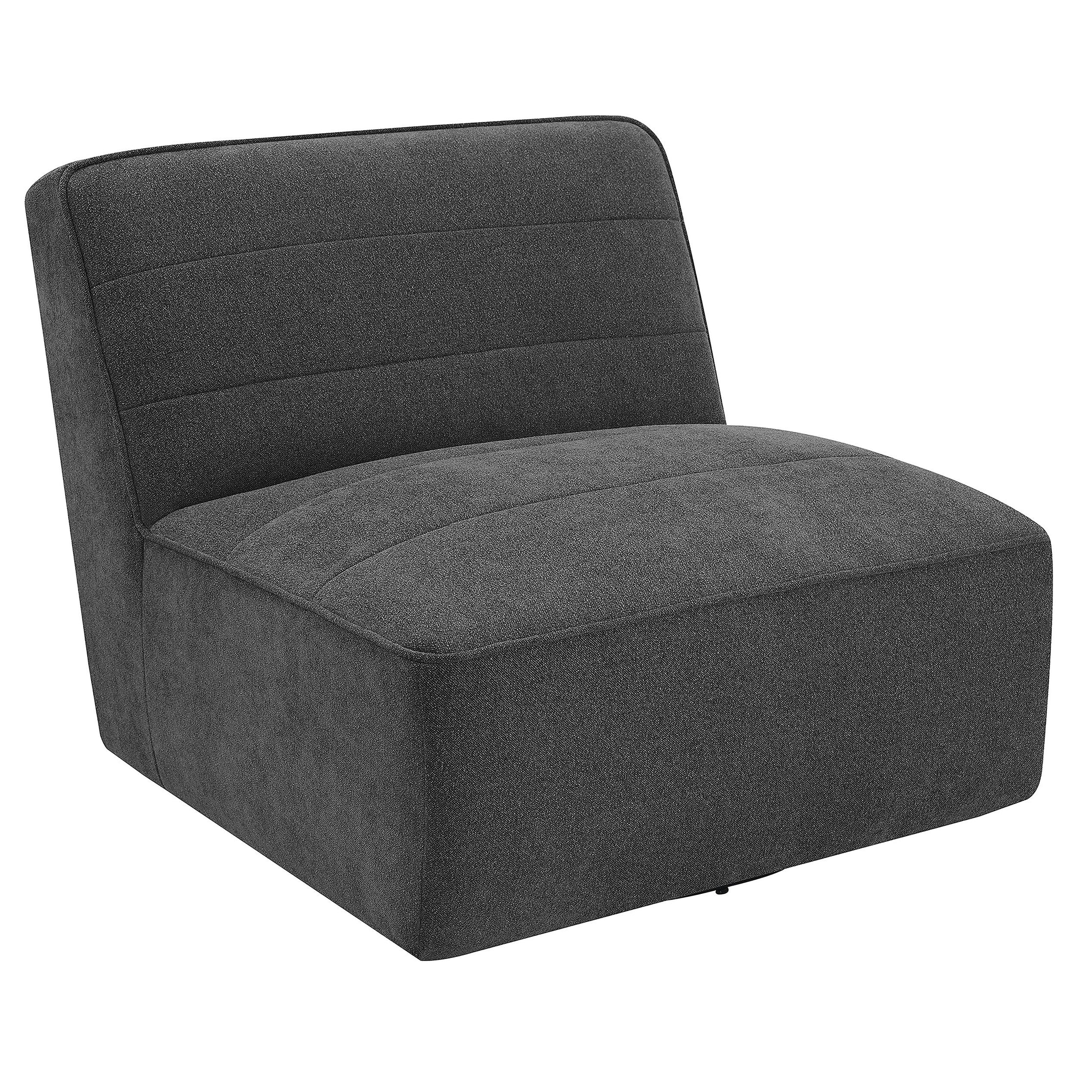 Silla giratoria sin brazos tapizada Cobie color carbón oscuro