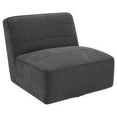 Silla giratoria sin brazos tapizada Cobie color carbón oscuro