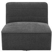 Silla giratoria sin brazos tapizada Cobie color carbón oscuro