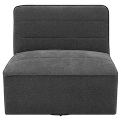 Silla giratoria sin brazos tapizada Cobie color carbón oscuro