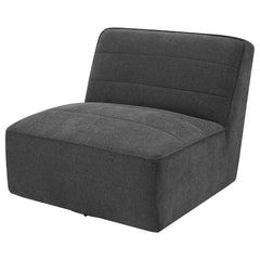 Silla giratoria sin brazos tapizada Cobie color carbón oscuro