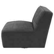 Silla giratoria sin brazos tapizada Cobie color carbón oscuro