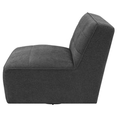 Silla giratoria sin brazos tapizada Cobie color carbón oscuro