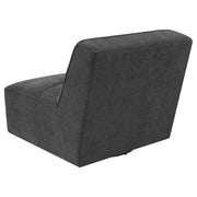 Silla giratoria sin brazos tapizada Cobie color carbón oscuro