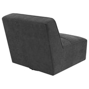 Silla giratoria sin brazos tapizada Cobie color carbón oscuro