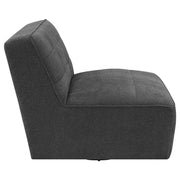 Silla giratoria sin brazos tapizada Cobie color carbón oscuro