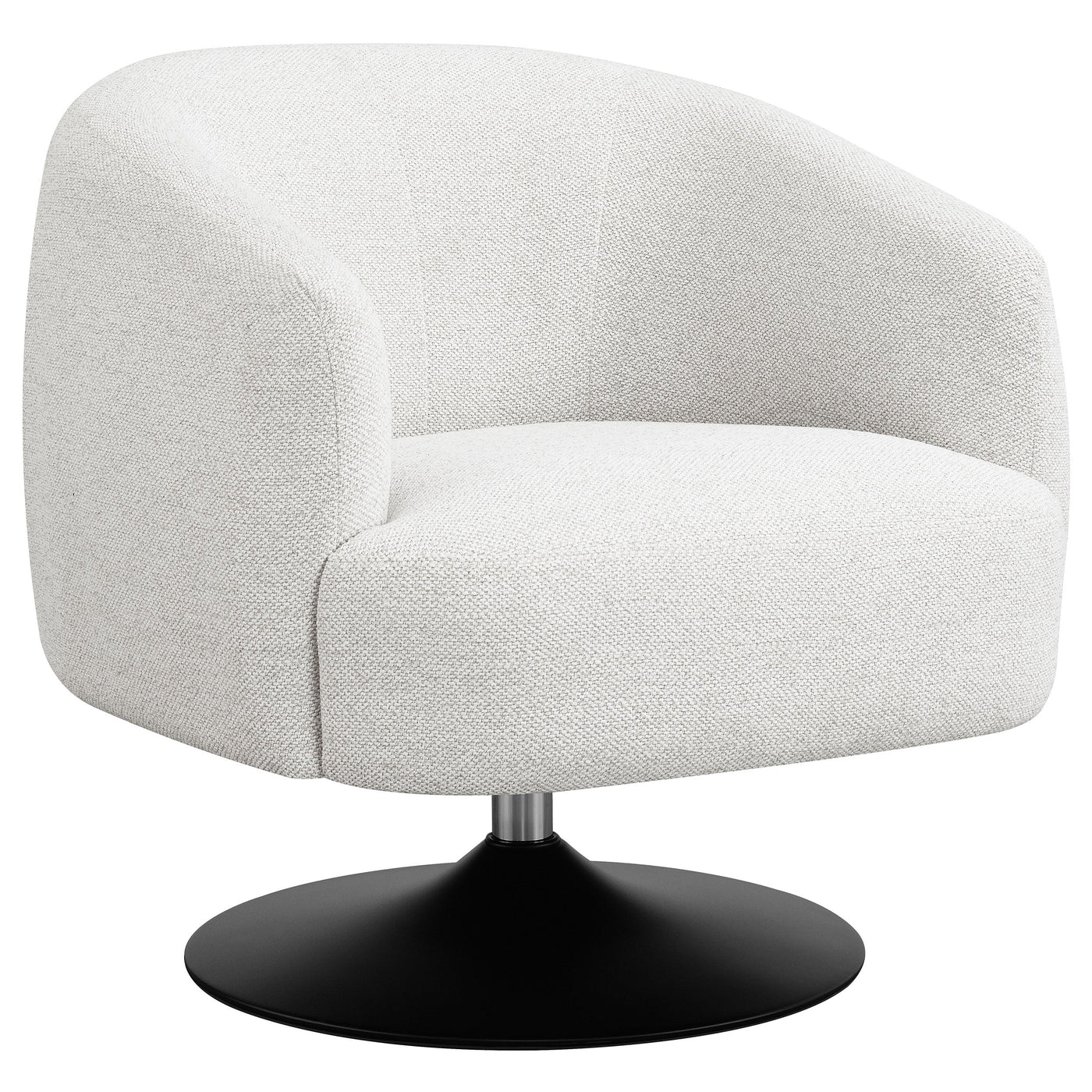 Sillón club giratorio Dave tapizado con respaldo de barril en beige