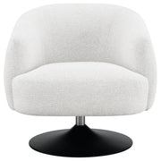 Sillón club giratorio Dave tapizado con respaldo de barril en beige