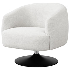 Sillón club giratorio Dave tapizado con respaldo de barril en beige