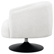 Sillón club giratorio Dave tapizado con respaldo de barril en beige