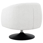 Sillón club giratorio Dave tapizado con respaldo de barril en beige