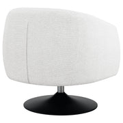 Sillón club giratorio Dave tapizado con respaldo de barril en beige