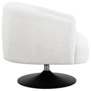 Sillón club giratorio Dave tapizado con respaldo de barril en beige