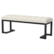 Banco de acento capitoné tapizado Mesa Boucle color carbón