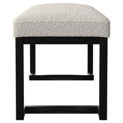 Banco de acento capitoné tapizado Mesa Boucle color carbón