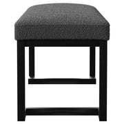 Banco de acento capitoné tapizado Mesa Boucle color carbón