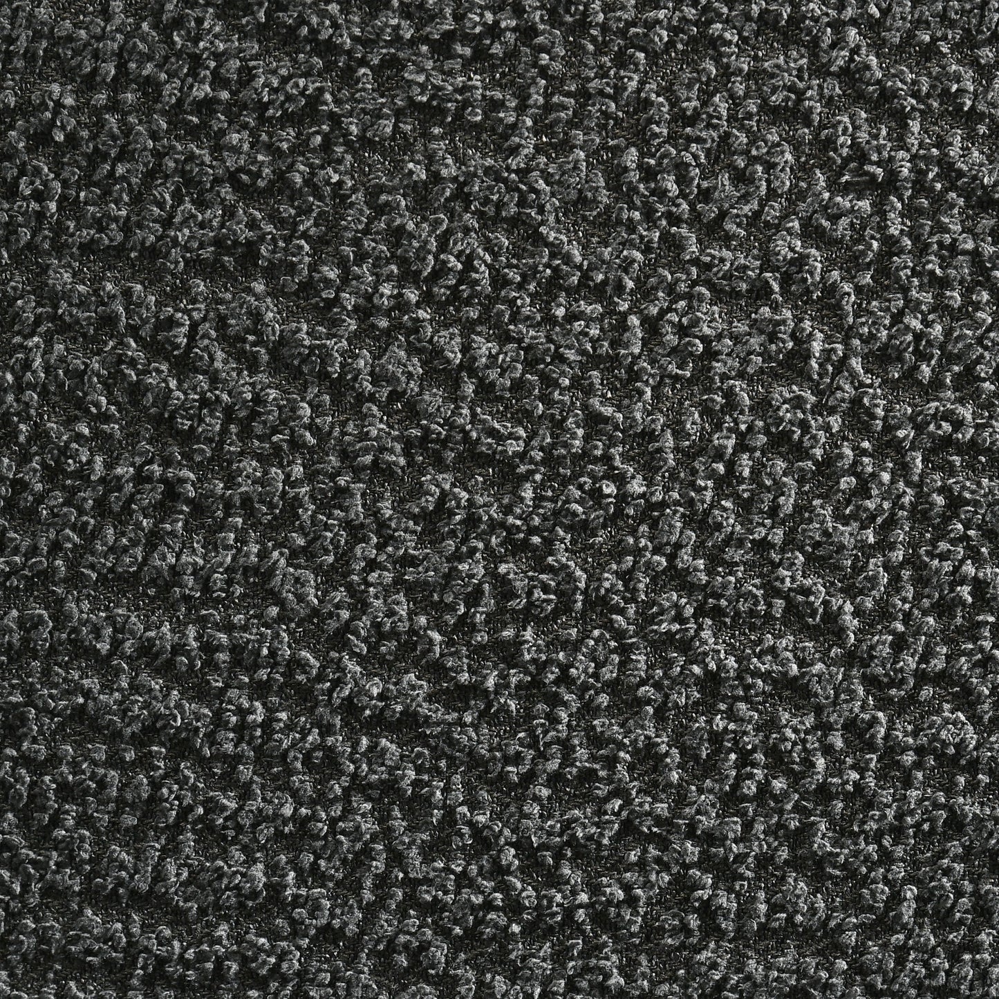 Banco de acento capitoné tapizado Mesa Boucle color carbón