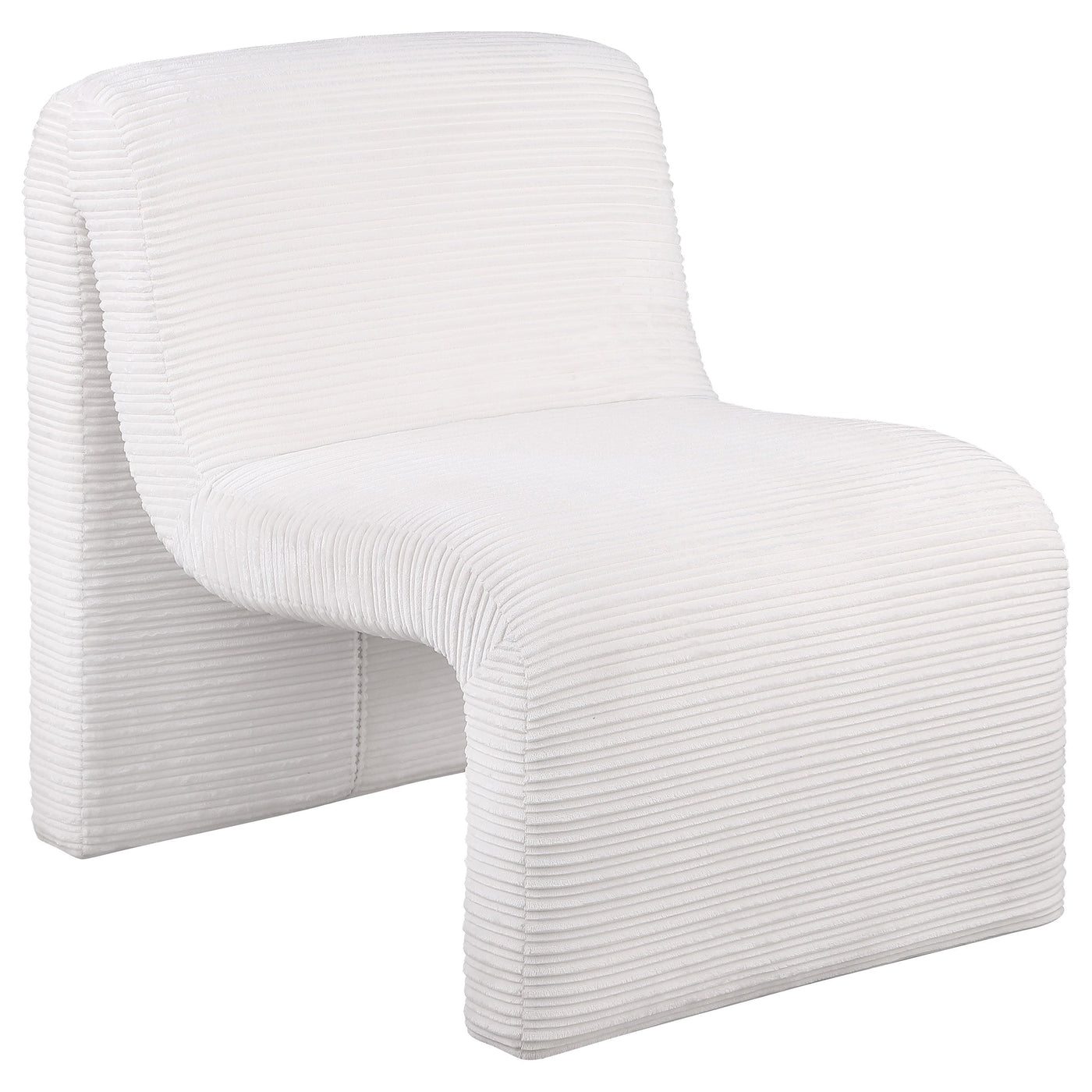 Silla Drayton tapizada curva sin brazos, color marfil