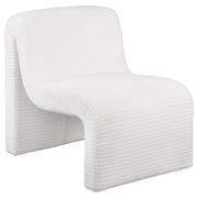Silla Drayton tapizada curva sin brazos, color marfil
