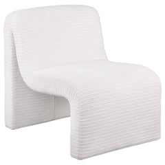 Silla Drayton tapizada curva sin brazos, color marfil