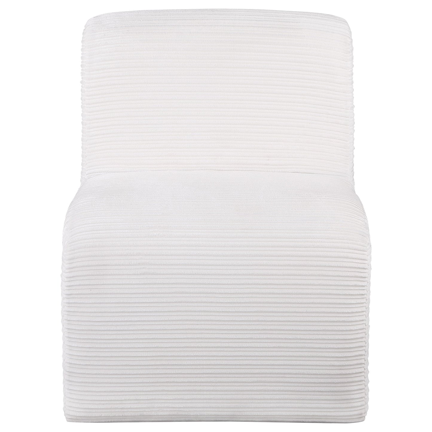 Silla Drayton tapizada curva sin brazos, color marfil