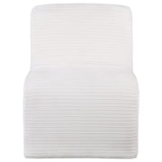 Silla Drayton tapizada curva sin brazos, color marfil