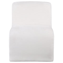 Silla Drayton tapizada curva sin brazos, color marfil