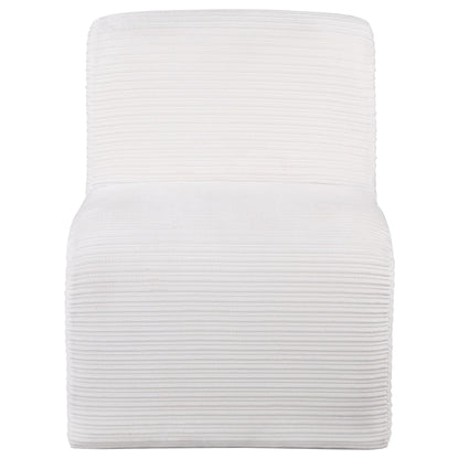 Silla Drayton tapizada curva sin brazos, color marfil