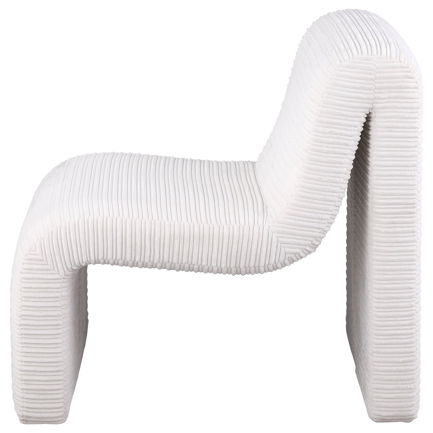 Silla Drayton tapizada curva sin brazos, color marfil