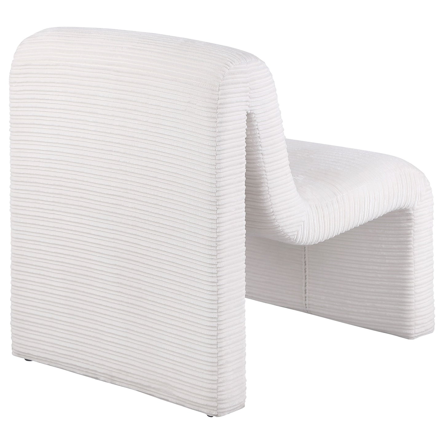 Silla Drayton tapizada curva sin brazos, color marfil