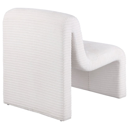 Silla Drayton tapizada curva sin brazos, color marfil