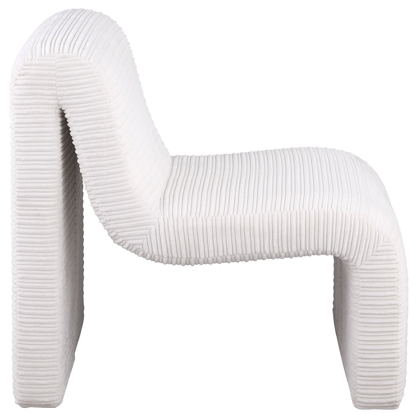 Silla Drayton tapizada curva sin brazos, color marfil